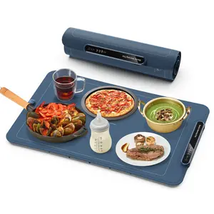 Electric Warming Tray, Portable Food Warmer, Foldable Food Warming Mat with Adjustable Max Temperature 212 Fahrenheit, Auto Shut-Off Food Warmer for for Gatherings, Parties, Everyday Use