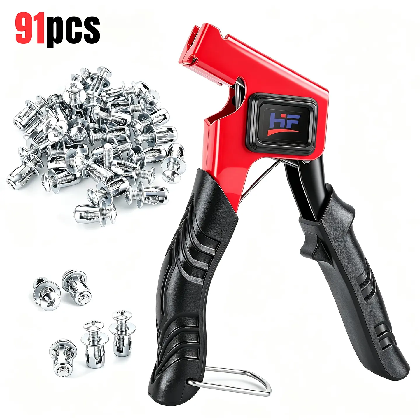 91Pcs Heavy-Duty Blind Rivet Nut Kit with Installation Plier, M4/M5/M6 Sizes Hollow-Wall Metal Jack Nut Assortment for Drywall, Automotive DIY Projects,toolupgrade