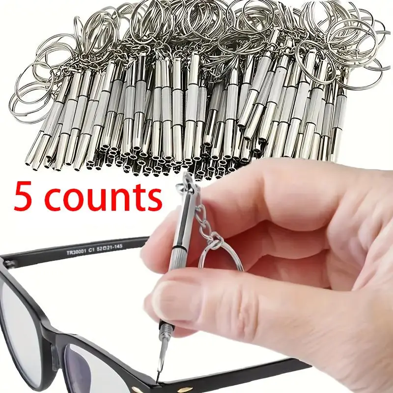 Precision Screwdriver Set, 5 Counts/set Keychain Screwdriver Set, Waterproof & Anti-rust Screwdriver Set for Home & Manufacturing Use