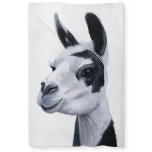 360 Stand Black & White Llama Twin Extra Long Duvet Cover, Cozy Hygge Animal Home Decor Bedding Linen, Machine-Washable Textile, Animals, Modern