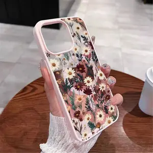 Featuring Clusters of Multi-Colored Daisy Flowers Magsafe Phone Case Compatible with iPhone 17 Pro Max Air 16 16e 15 14 Plus 13 12 11 X XS Magnetic Hard Acrylic Back Soft TPU Edge Shock-resistant Cover Valentine's Day Gift 2D printing