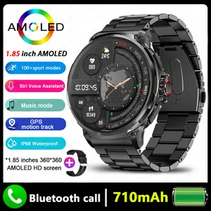 2025 New V69 GPS Smart Watch for Men, 1.85-in HD Full Touch Screen, 710 mAh Battery, Heart Rate Monitor, GPS Sports Tracking, IP68 Waterproof, Bluetooth Talk, Remote Camera Capture, Charging-Supported Wearable Device Compatible with Android/iOS