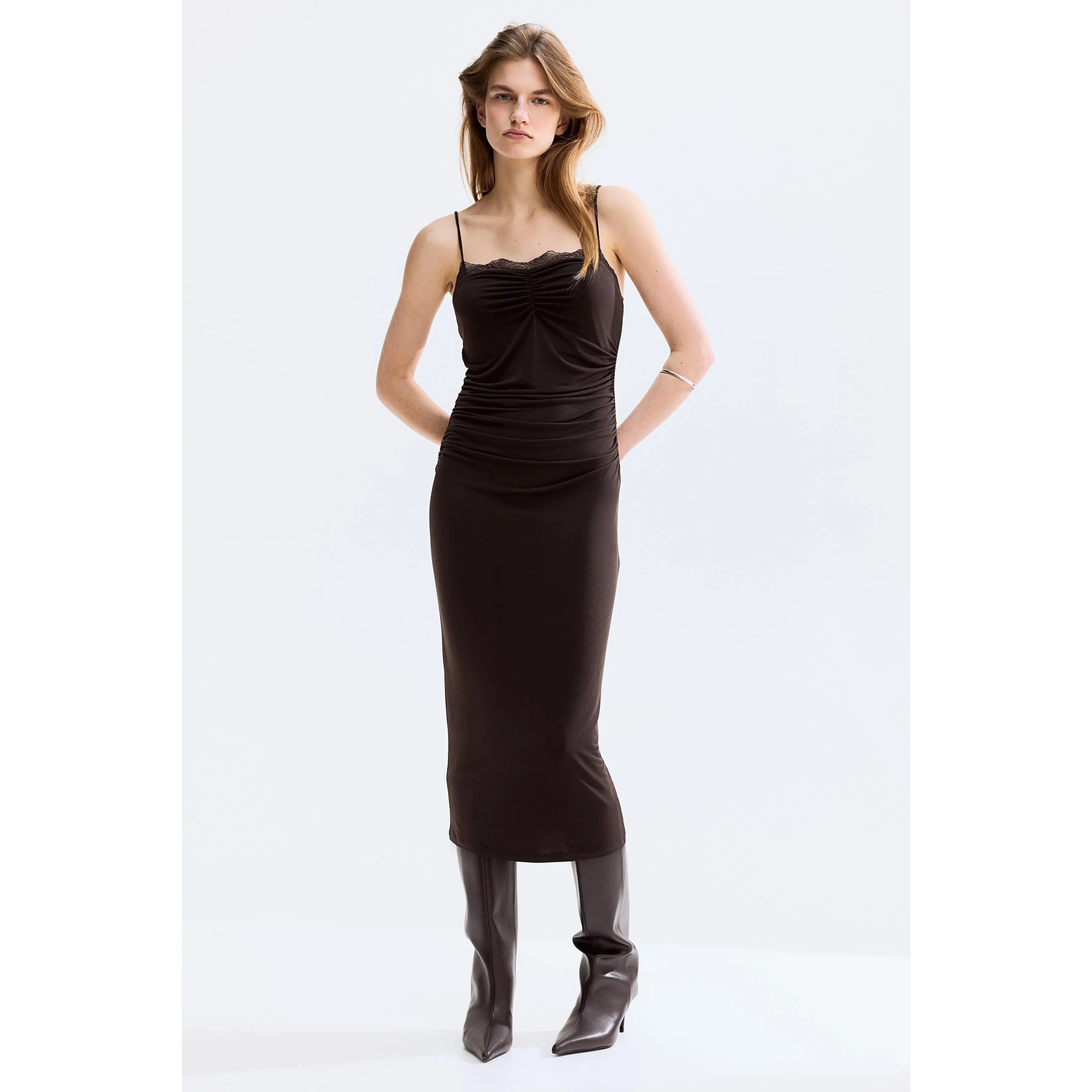 H&M Lace-trimmed jersey dress