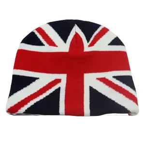 British Jacquard  - Lightweight and Elastic, UniGender Winter Cap with Red, White, and Blue Patriotic Colors, Stylish Headwear, Comfortable Fit, Retractable Warm  for Men and Women, Suitable for 10 Occasions, Christmas Festive Knit Beanie Hat Trucker