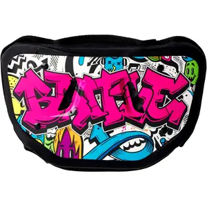 Battle Sports Graffiti Chrome Protective Football Back Plate