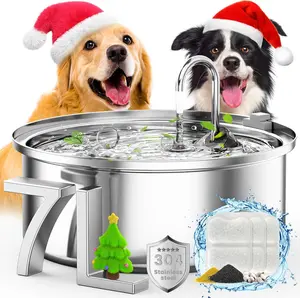 Dog Water Fountain for Large Dogs,7L/230oz/1.8G Stainless Steel Dog Fountain Super Quiet with Triple Filtration,Great for Large Dogs Cats and Multi-Pet Home