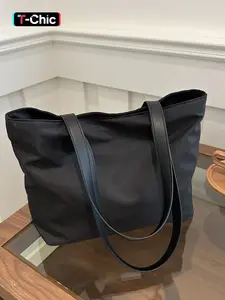 Solid Color Tote Bag, Casual Commuter Bag, Fashionable Casual for Women & Girls, Simple All-match Bag for Daily Life & Work, Fashionable Shopping Bag