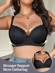 Sexy Back Zipper Bra for Plus Size Women, Underwear, Womenswear, Lift and Support Underwire Design, Comfortable Casual Fit for Daily Everyday Wear, Perfect Gift for Her