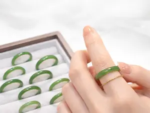 Size 6.5 Bohemian  Color Ring – Minimalist Fashion Jewelry for Everyday Wear Natural Look Plastic Ring