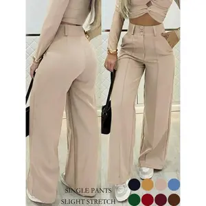 Simple double-breasted wide-leg trousers are an essential, multifunctional pair for commuting. GARMENTARY