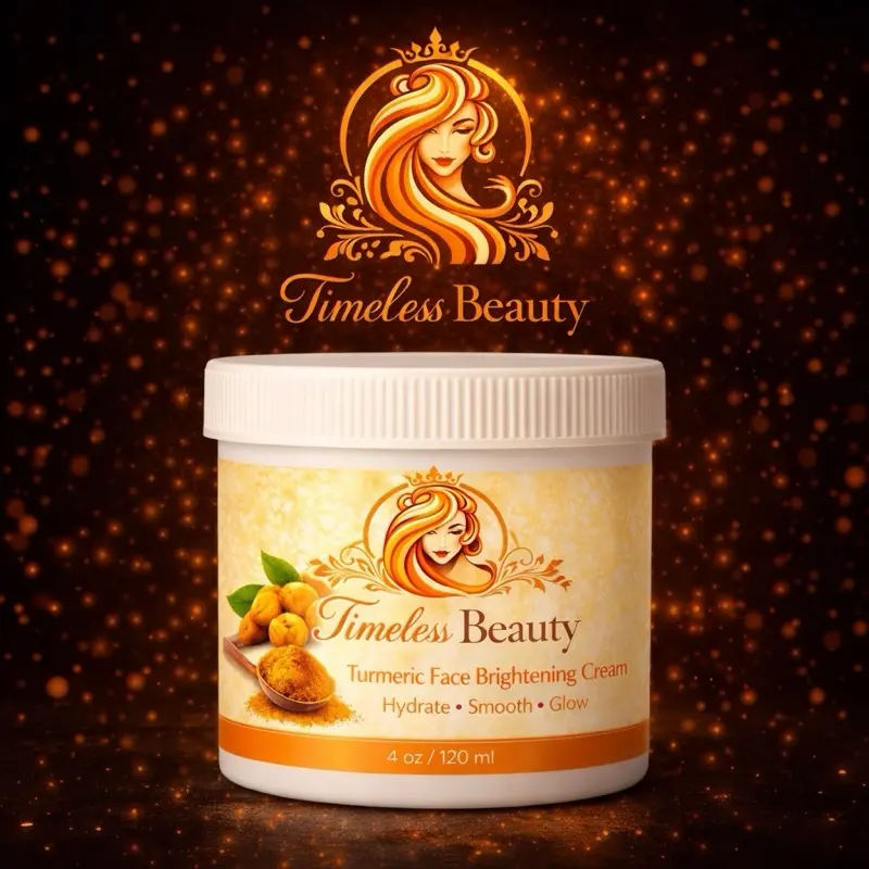 Timeless Beauty turmeric Brightening face Cream for Luminous Radiant Skin Hydrate Smooth Glow 4oz/240ml