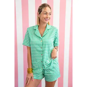 The Buckley Gingham Shorts Set in Green