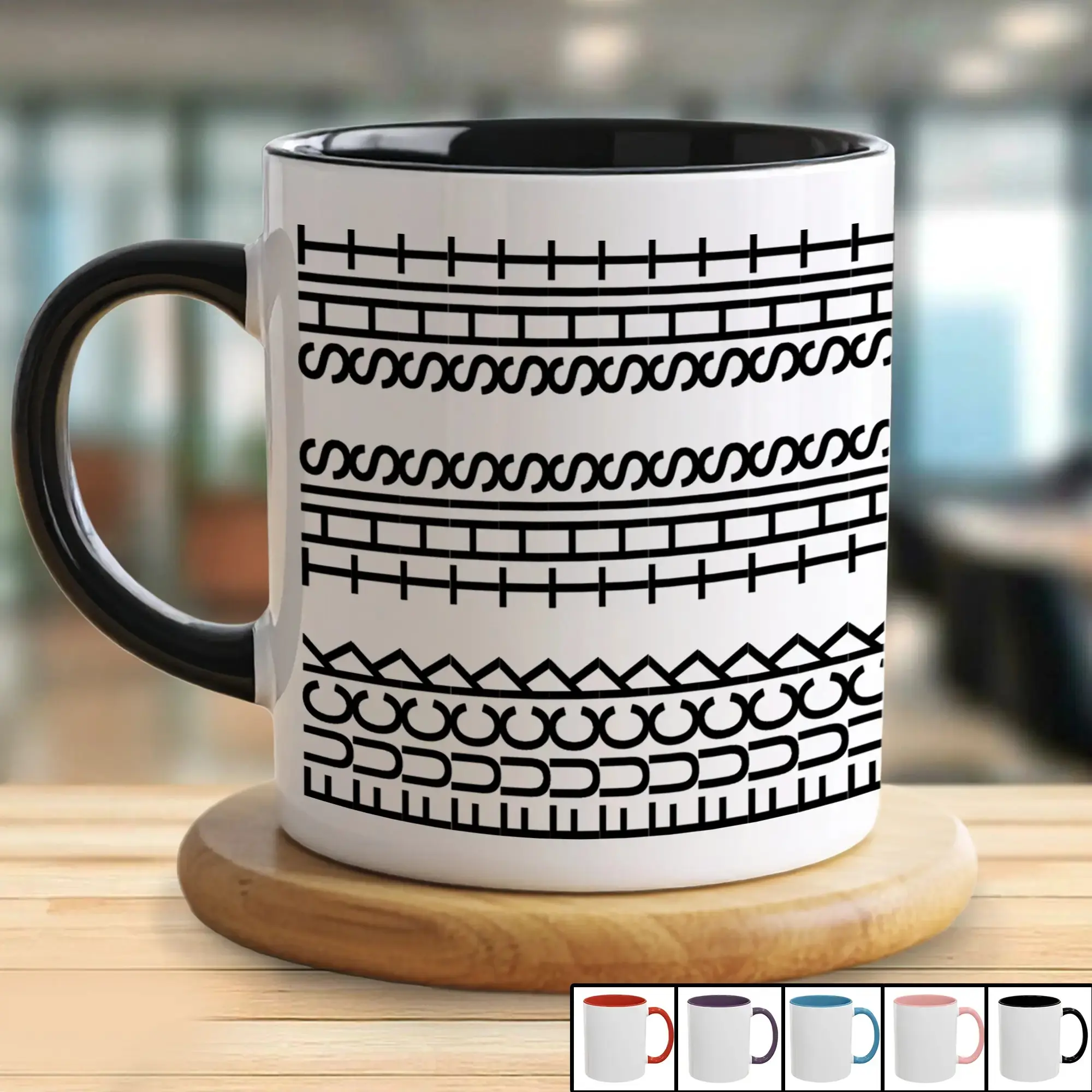 11 oz Non-Customised Modern Hidden Message Ceramic Coffee Tea Mug - Washable Kitchen Drinkware, Funny Gag Gift for Friends, Christmas Gift Idea
