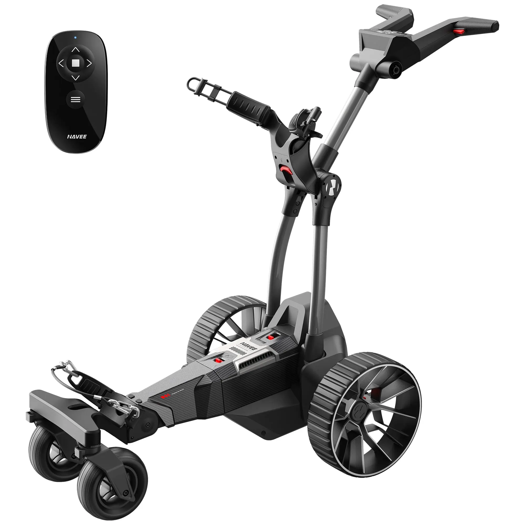 NAVEE Birdie 3X Electric Golf Cart with Remote, 36 Hole Battery, Follow Me Electric Golf Push Carts, All Terrain Wheels, Smart Power Assist, Super Compact Golf Cart Electric Vehicle
