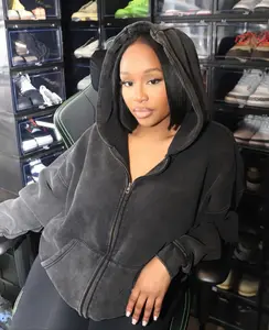 Core Acid Wash Zip Up Hoodie