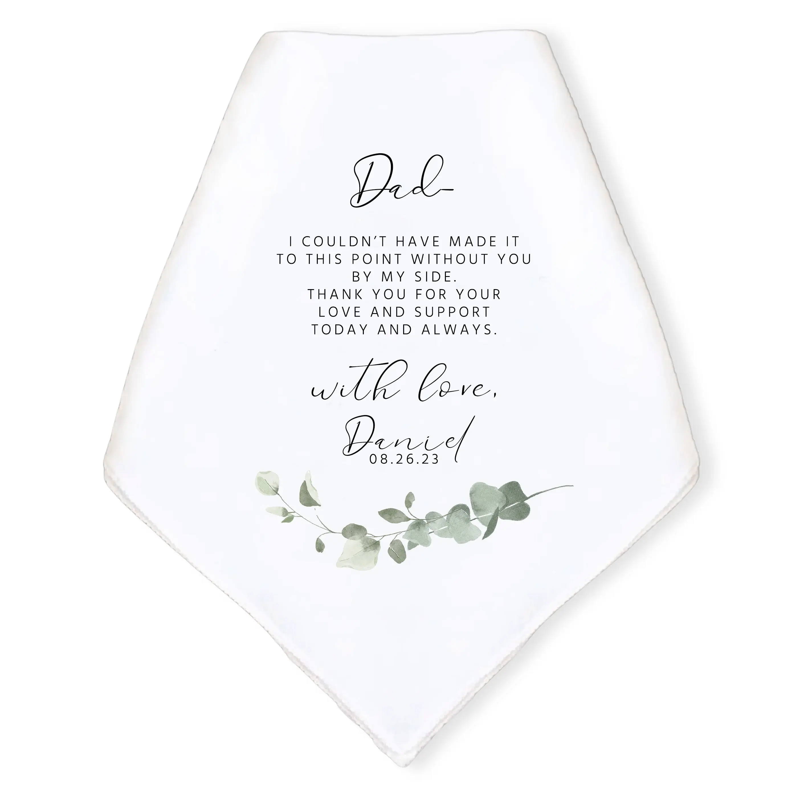 Personalized Wedding Handkerchief - Heartfelt Gift for Father of the Bride Gift - Thoughtful Customized Wedding Day Gift for Dad from Bride - Custom Gift Keepsake for Dad with Spring Floral Wreath