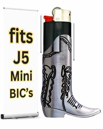 Cowboy Boot Lighter Case. Cow Boy Boot Lighter Holder Sleeve for J5 and J6 BIC Lighters. | Lighters NOT Included