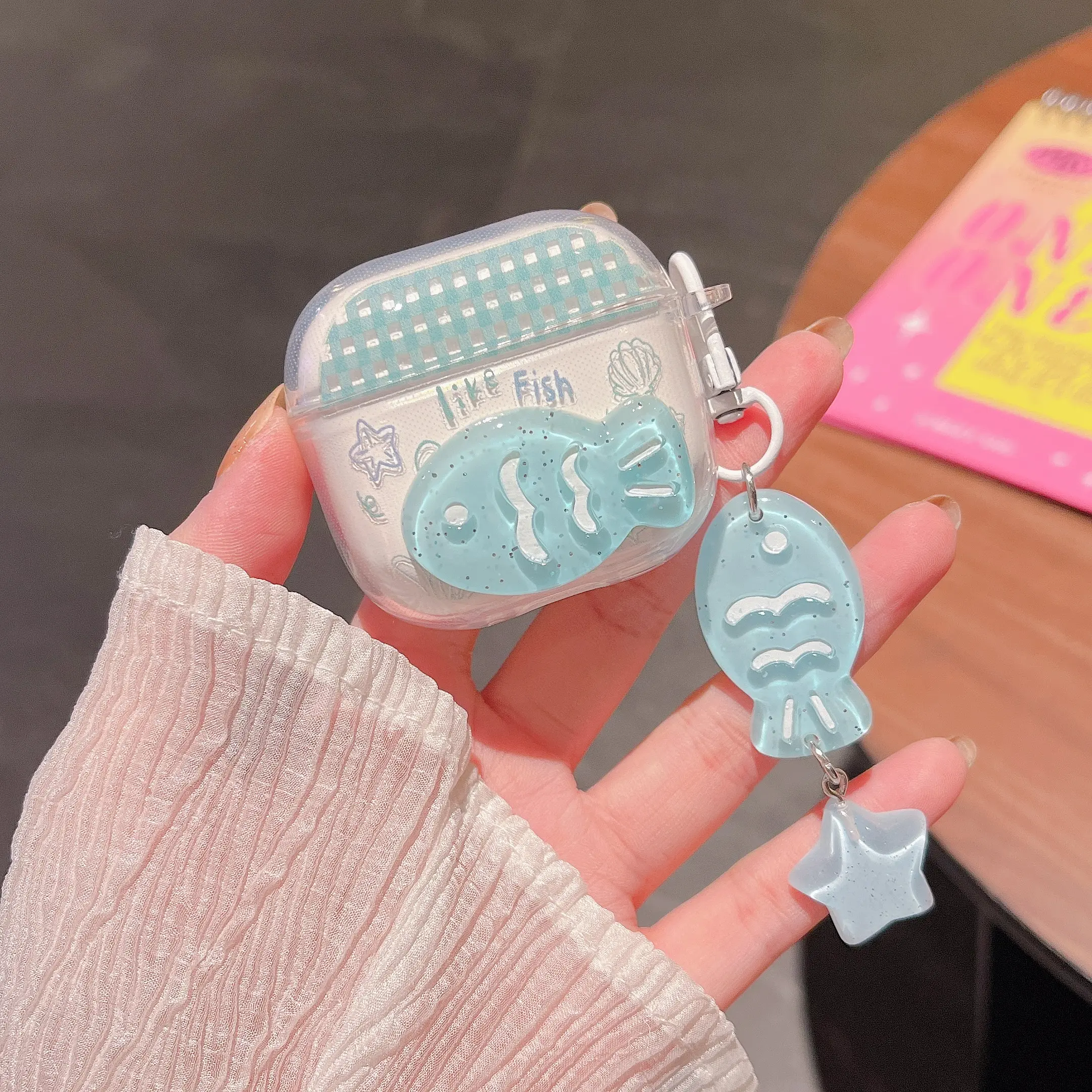 Creative Cute DIY AirPods Pro 3 Case, Compatible with AirPods 1/2/3/AirPods 4, Transparent Protective Cover Accessories, Headphone Accessories
