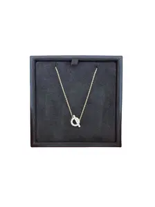 Pre-owned Hermès 18K Rose Gold Diamond Finesse Pendant Necklace 1R28