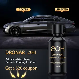 Dronar 20H Advanced Graphene Ceramic Coating for Cars - 10+ Years Long Lasting Protection, Ultra High Gloss, Scratch Repair, Waterless Spray Wax, Car Detailing Kit, 70ml