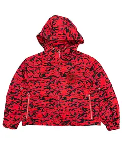 Saint Vanity Nylon Hooded Jacket Tiger Camo Red