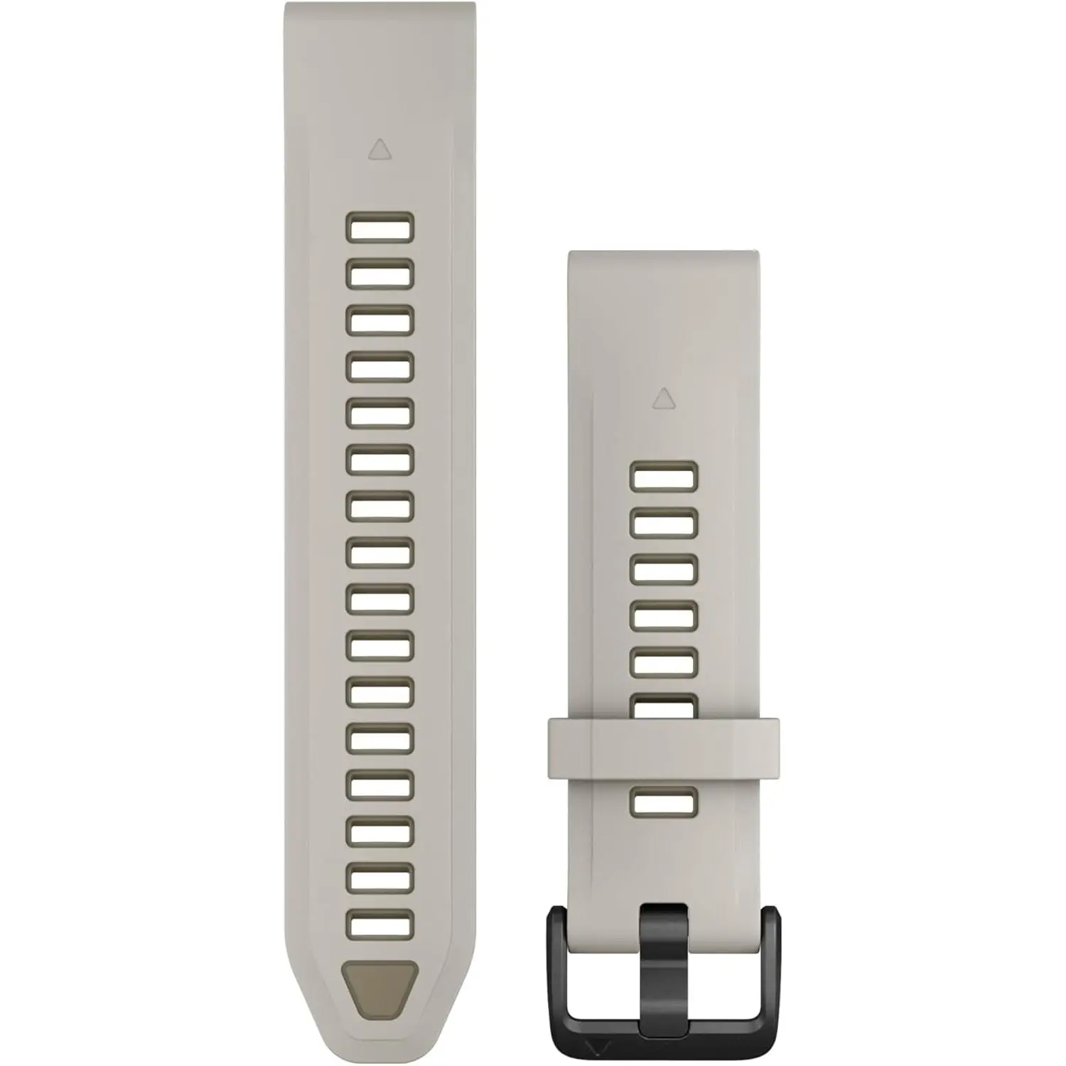 Garmin QuickFit 20 Fashion Watch Band, Fog Gray & Dark Sandstone Silicone, 20mm Interchangeable Click-Fit Strap, Tool-Free Swap, Easy To Switch, Secure, 20 - 22Mm