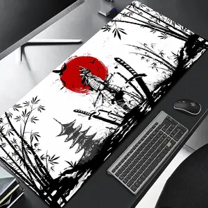 Samurai Warrior Mouse Pad, Gamer Accessories, Mat Black Mousepad