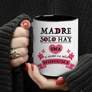 1pc 11oz Ceramic Coffee Mug with Bilingual Inspirational Message for Mom - White with Black Handle & Pink Accents, Heart & Floral Design - Perfect Gift for Mother’s Day, Christmas, Home, Office, Camping, Picnics, Coffee Lover Gifts, Home Decor, Decorative