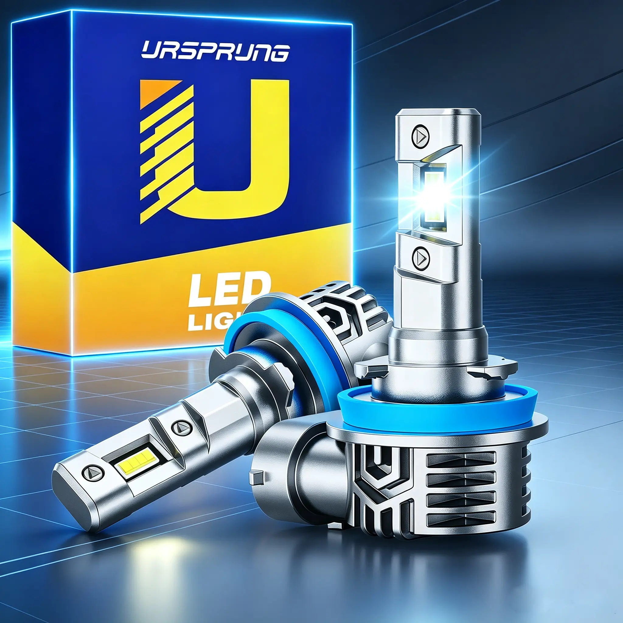 H11/H8/H9 LED Headlight Bulbs, 700% Ultra‑Bright, 6500K Cool‑White, 60000 Hours Long Lifespan Car Headlamp