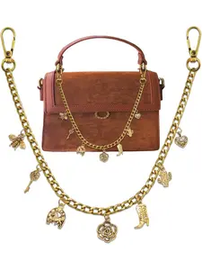 BELICEY Gold Charms Chain Bronze Western Cowgirl Chains for Handbag Vintage Flower Heart Purse Chain Boot Horse Cactus Bag Accessories for Shoulder Crossbody