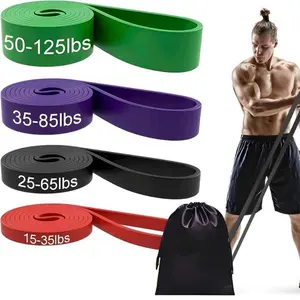 &4x Exercise Bands for Home Workouts, Latex Resistance, Heavy Duty Elastic Band for Men and Women - Pull Up Assist Bands Fitness(Sheets)