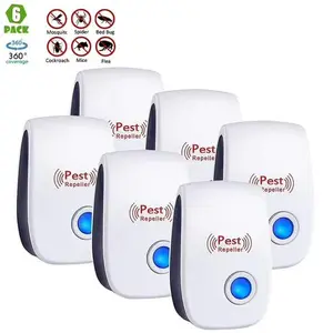 6 Pack Ultrasonic Pest Control Device, Plug-In Indoor Repeller Designed to Help Deter Common Household Pests for Home, Kitchen & Garage