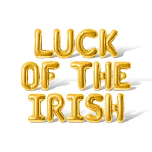 Letter Balloons - LUCK OF THE IRISH 16" Inch Alphabet Letters Foil Mylar Balloon St. Patrick's Day Party Banner