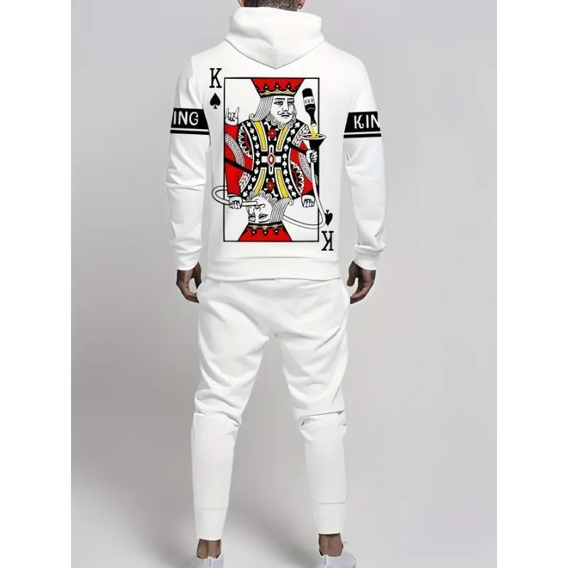 New Style PLUS SIZE Men's Digital Print Hoodie & Sweatpants Set - Casual/Sporty, Machine Washable, Polyester Blend New Style PLUS SIZE Men's Digital Print Hoodie & Sweatpants Set - Casual/Sporty, Machine Washable, Polyester Blend