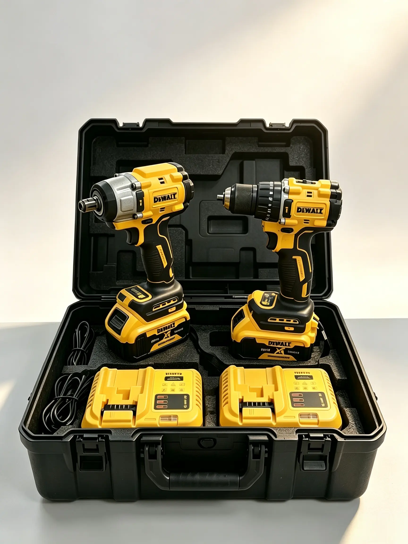 DEWALT  Universal Handheld Rechargeable Electric Tool Set is a reliable cordless electric tool for wood drilling, general home maintenance, and auto repair used by professional technicians and home builders.