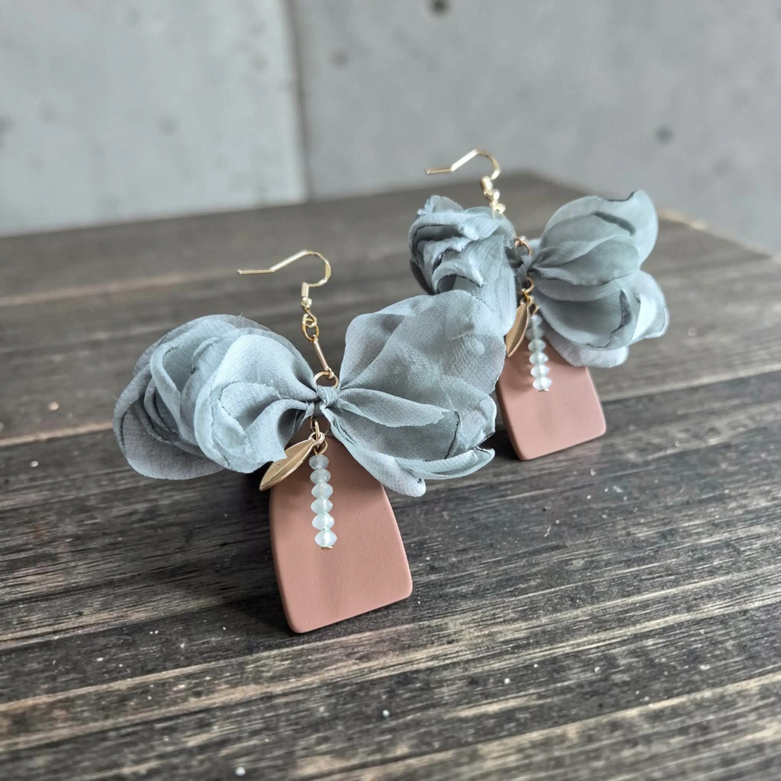 Abstract Upcycled Potted Plant Dangle Earrings