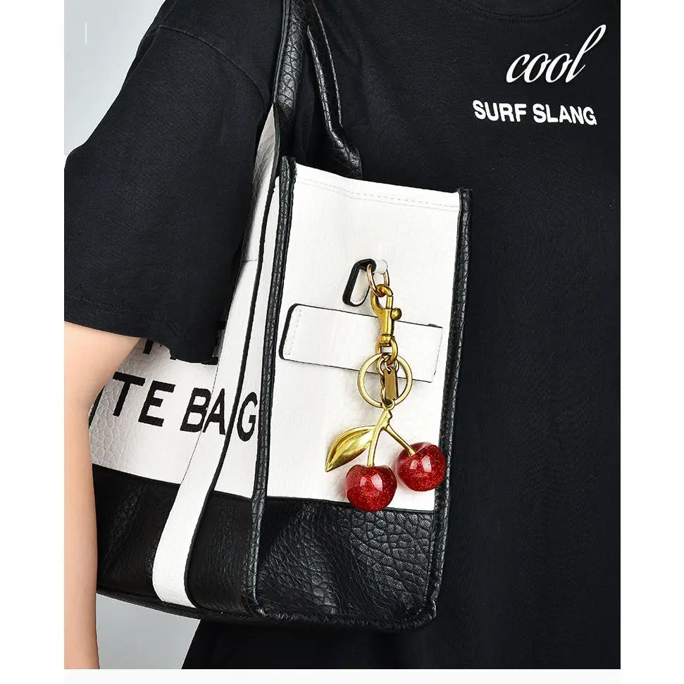 Cherry keychain, bag pendant, women's bag accessory, fashionable