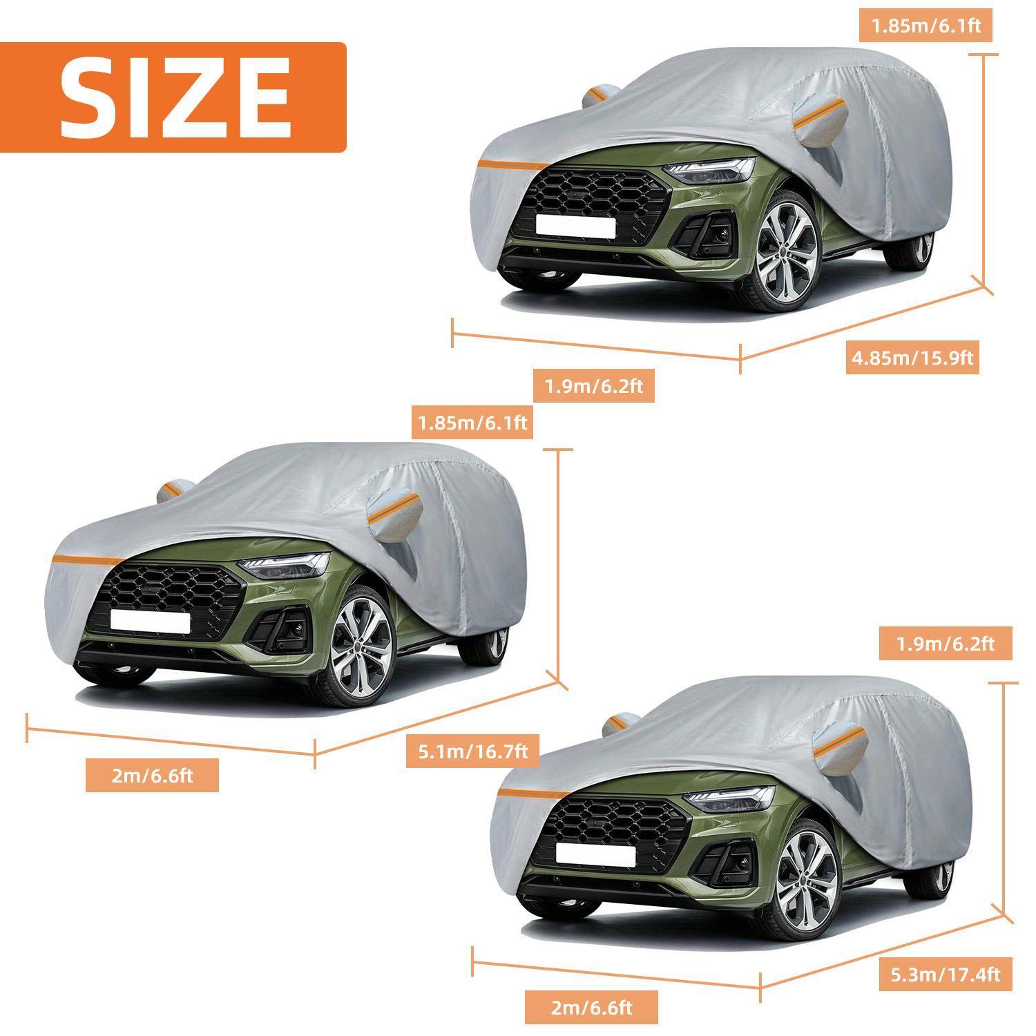 Waterproof Full Car Cover All Weather Protection - Universal Fit for Sedan SUV Truck, Windproof Snowproof UV Resistant Car Covers with Reflective Stripes, Outdoor Indoor Full Vehicle Cover,Car Stuff