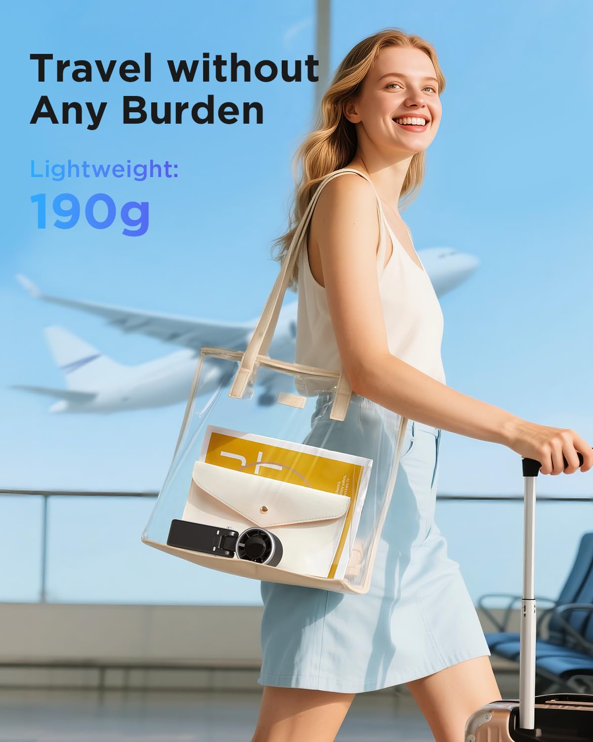 Portable Handheld Turbo Fan,5 Gear Wind, Battery Operated,3 IN 1 Hand Fan for Travel/Camping/Outdoor (Ideal Gift for Women & Men)