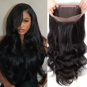 36 Inch Body Wave 360 Lace Front Wigs Human Hair Hidden Strap HD Lace Front Wigs Human Hair 180 Density Drawstring 360 Full Lace Frontal Glueless Wigs Human Hair Pre Plucked Wig for Women