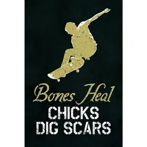 Wall DecorBones Heal Chicks Dig Scars Skateboarding Cool Wall Decor Art Print Poster 12x18 Room Gifts Colorful Ornaments Decoration Artistic