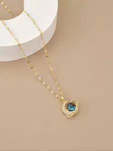 Women's Stainless Steel Necklace, Star Moon Design Jewelry for Women, Daily Wear Accessories, Plated Chain Necklace, Moon And Star Theme, Fashionable Jewelry Accessories