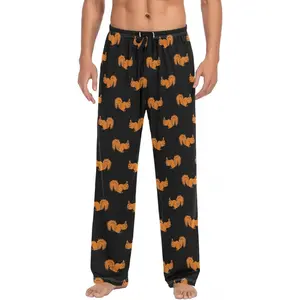Men's Cotton Pajama Pants Soft Comfy Sleep & Lounge Pants Squirrels Pjs Bottoms with Pockets