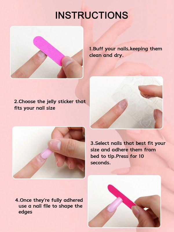 48-Piece Pink French Tip Press-On Nail & Toe Nail Set with Silver Bow Accents - Short Square Fingers & Toes, Nude Pink Base​