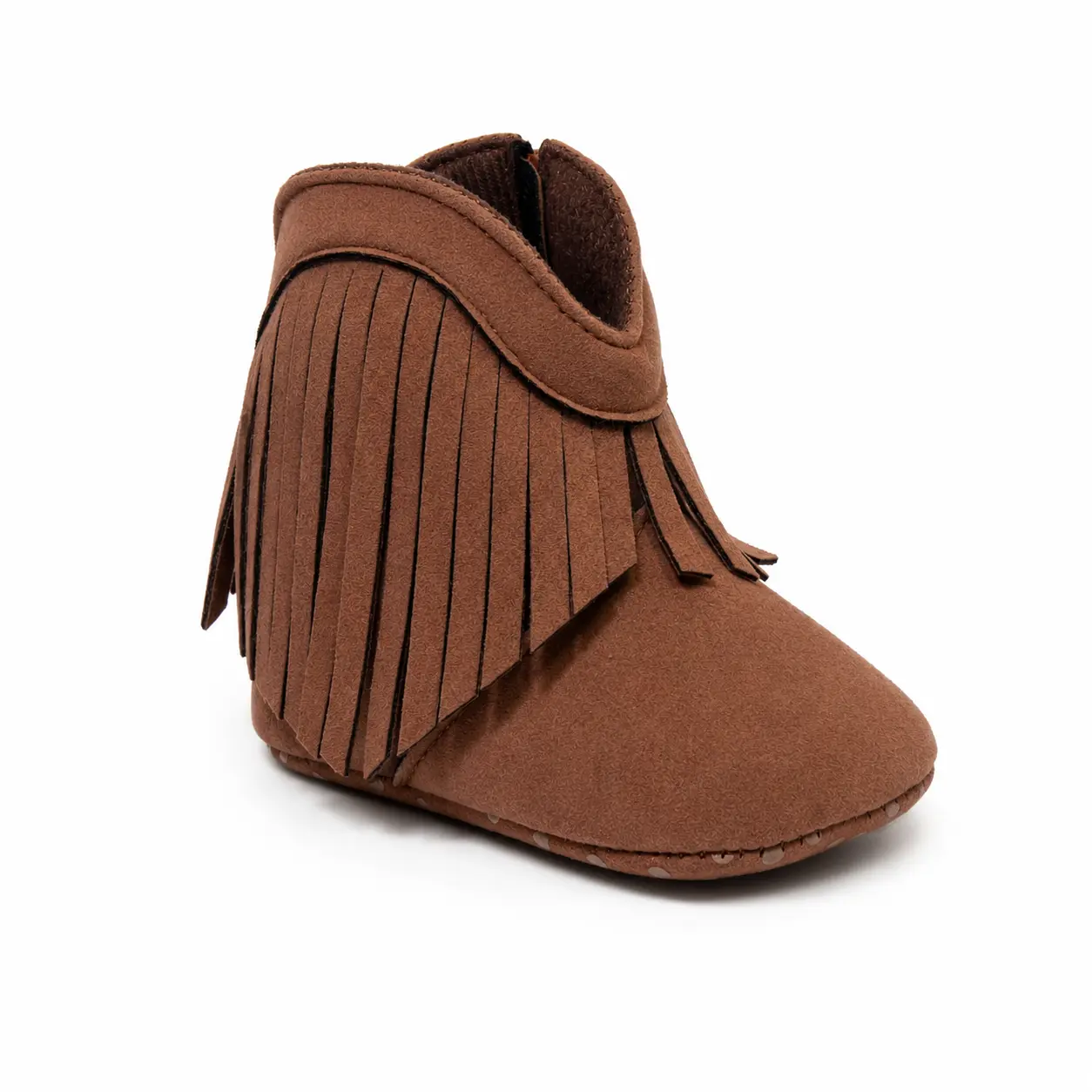 Baby Cowboy Boots for Girls Soft Sole First Walker Western Boots Non-Slip Tassel Booties with Side Zipper for Infants & Toddlers