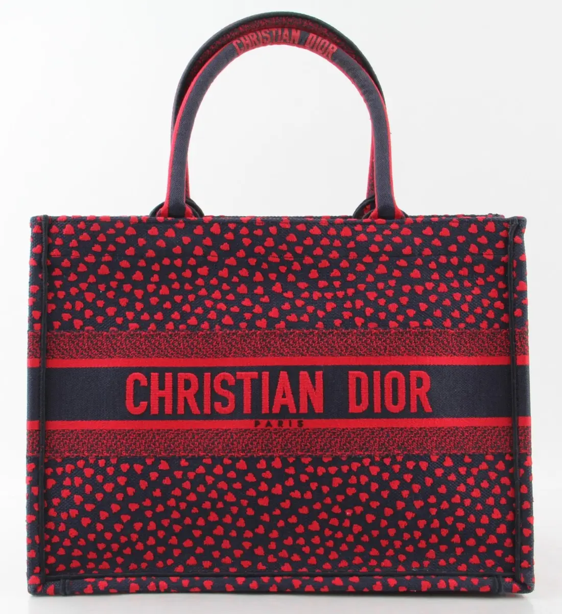 Pre-owned Dior Canvas tote bags Christian Pop Heart I Love Paris Embroidered Book Tote