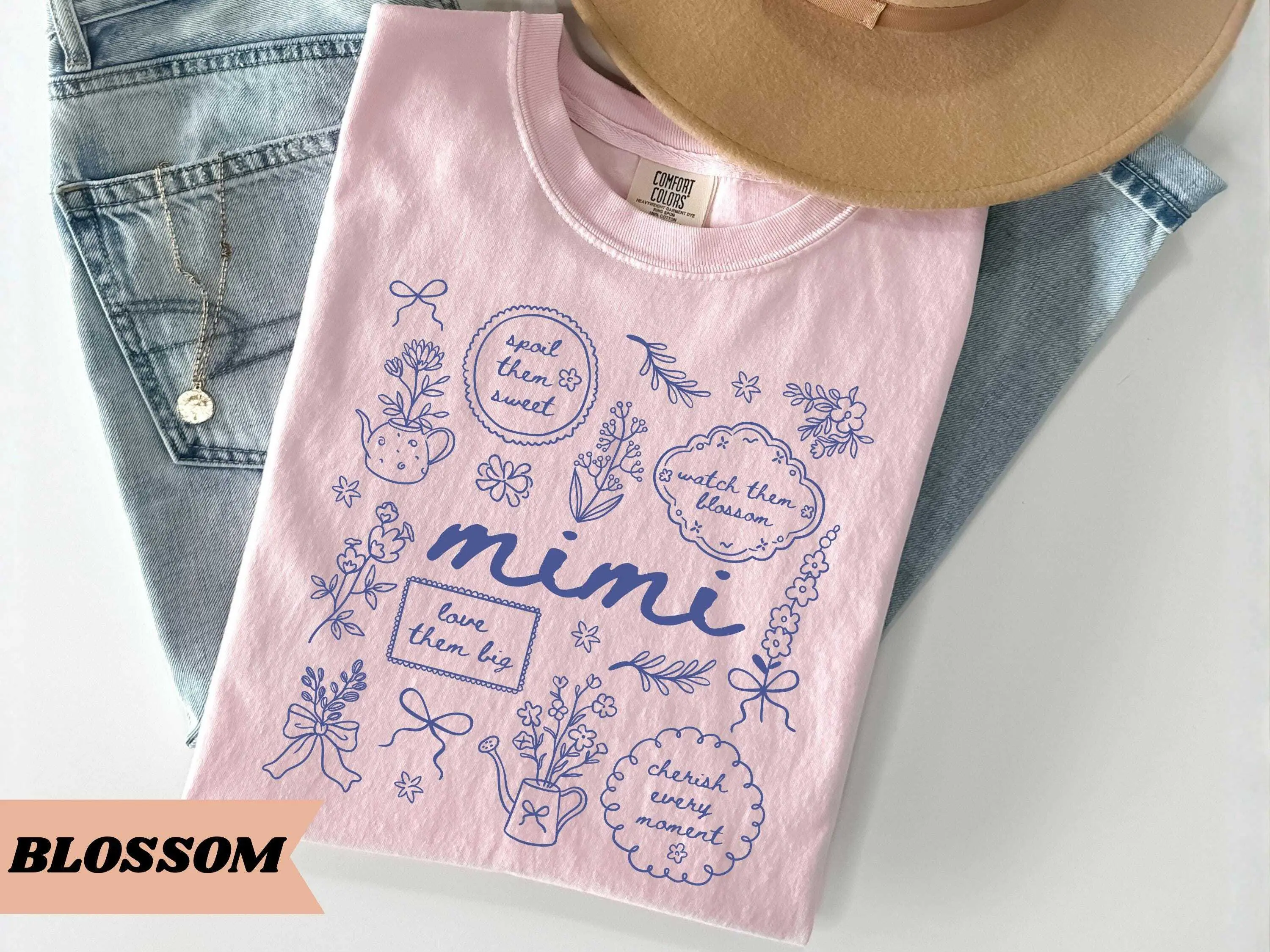 Floral Mimi Shirt, Mothers Day Gift for Mimi Tee, Grandma Shirt, Floral Grandma Tee, Mothers Day Gift for Mimi