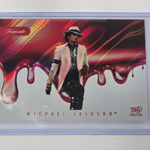 Michael Jackson BAD World Tour Limited Serial Numbered Keepsake Card - #72/87, Red Drip Foil Design