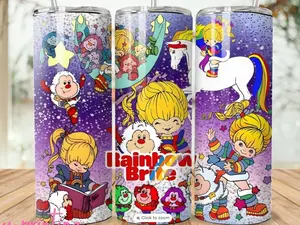 Rainbow Brite Tumbler 20oz 30oz,  Cartoon Stainless Steel Drinkware