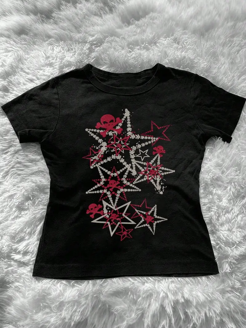 Y2k Rhinestone tee shirt - TikTok Shop